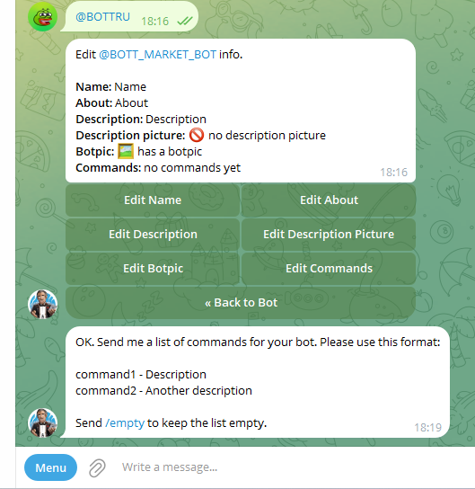 Как задать команды в боте Telegram-1