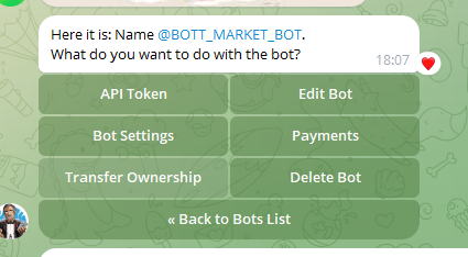 Смена и перевыпуск токена от бота в Telegram-1