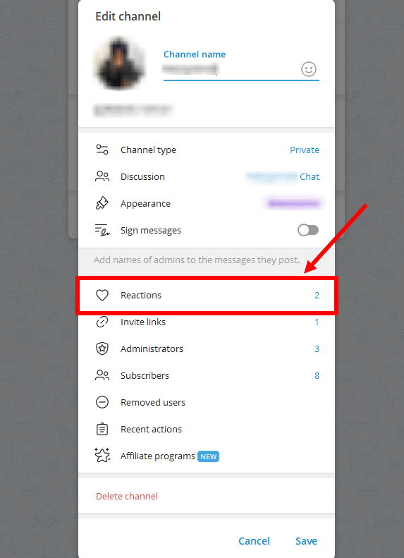Как убрать реакции в Telegram-канале?-3