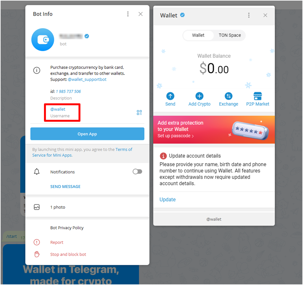 Как найти Wallet в Telegram?-1