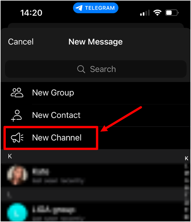 Como criar um canal no Telegram a partir do telefone-2