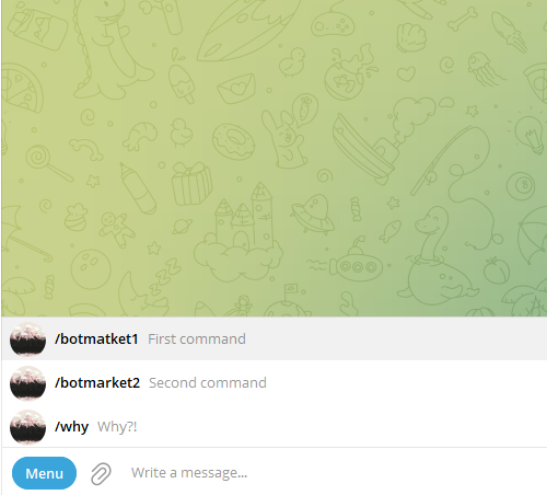 Как задать команды в боте Telegram-3